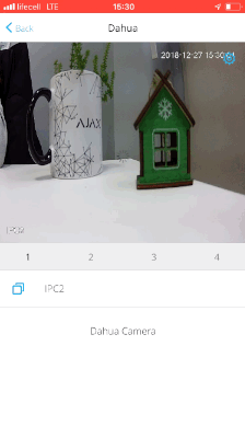 Dahua Kamera-Stream in Ajax App ansehen.